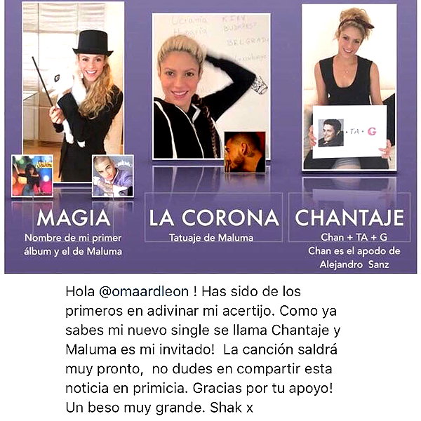 shakira instagram image archive image